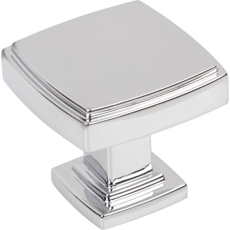 Jeffrey Alexander 1-1/4" Overall Length Polished Chrome Square Renzo Cabinet Knob 141PC
